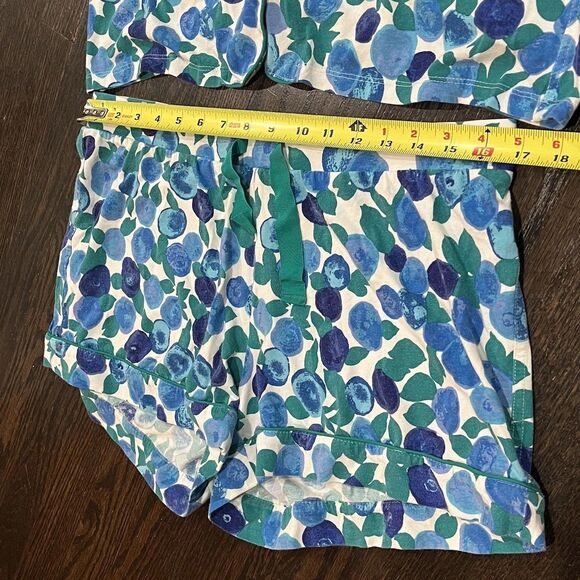 J Crew Pajama Short Set Women’s Medium Blueberry Floral Button Up Novelty - Picture 4 of 10